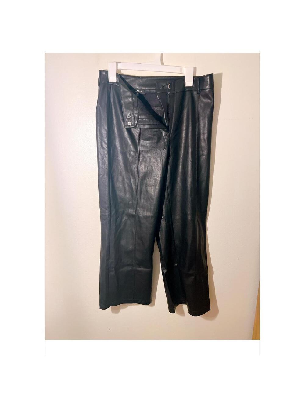 7 for all mankind Black faux leather pants
